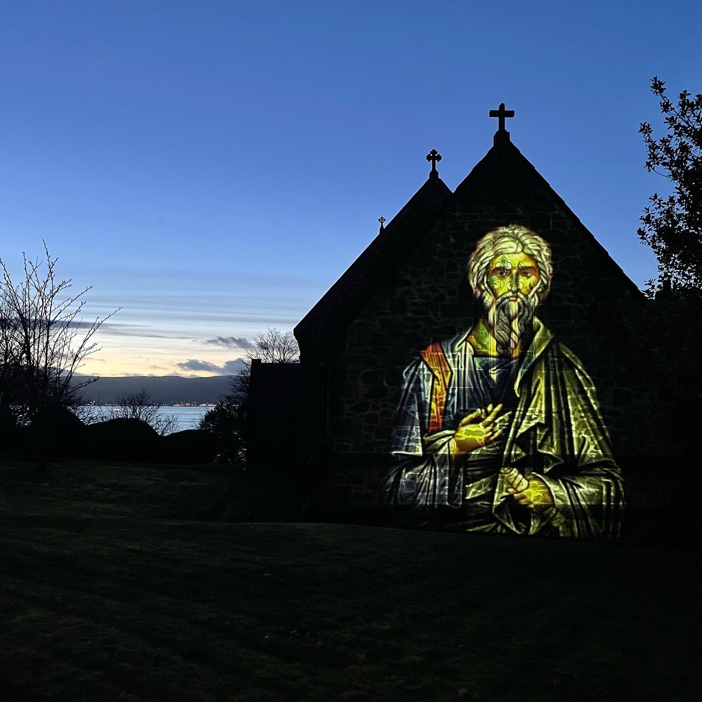 St Andrews Day projection, Gourock