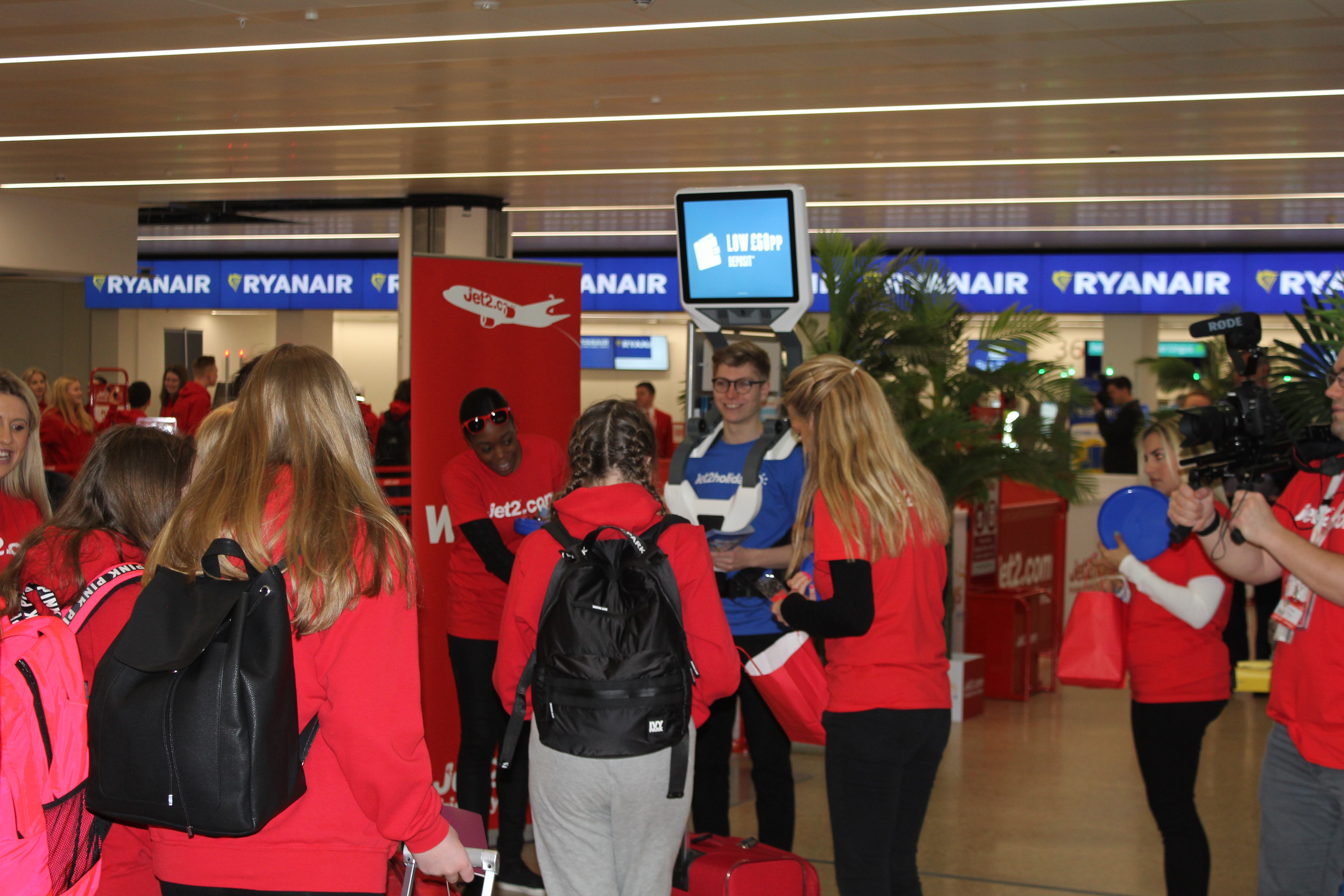 iWalker engaging passengers in Birmingham Airport for JET2